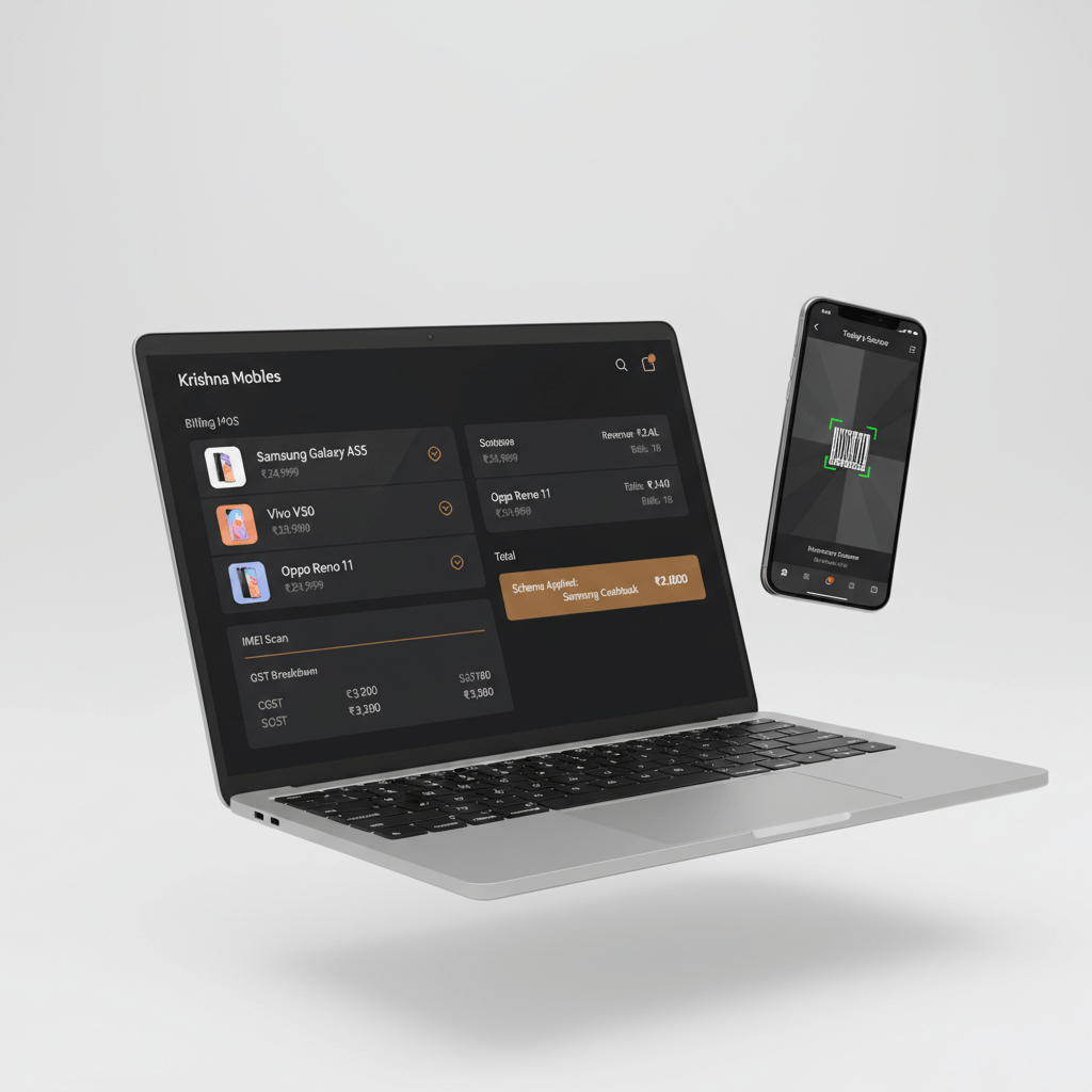 RetailerOS retail operations dashboard on laptop and mobile
